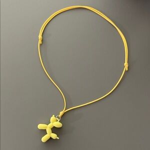 Yellow Balloon Dog Pendant Necklace